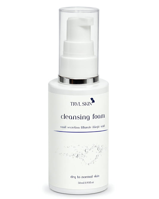 TRVL SKIN Cleansing Foam ( Snail Secretion Filtrate & Kojic Acid Brightening Cleanser )